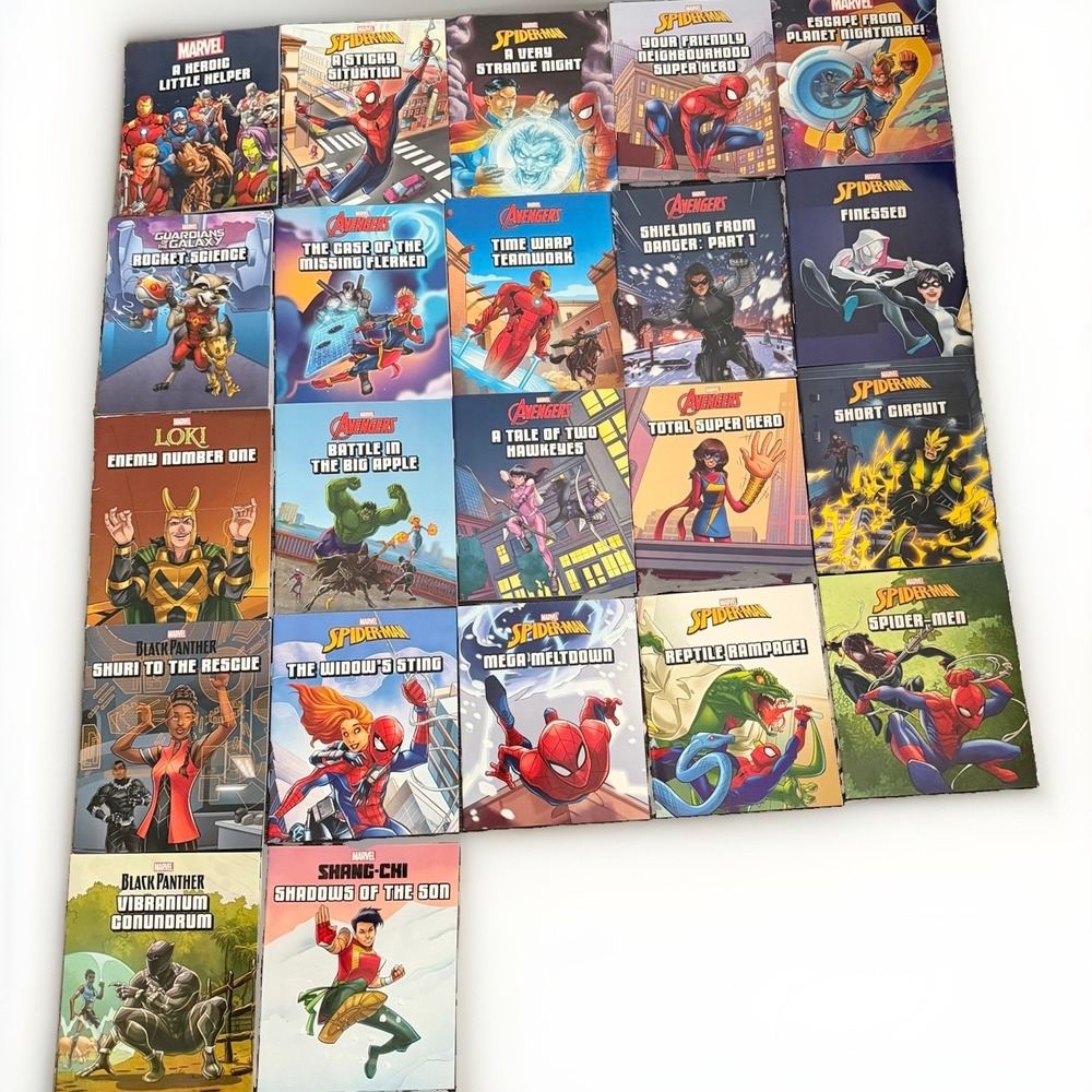 Marvel Superhero Children's Books Lot Of 22 Spider-Man Avengers Autumn Pub. 4x5"